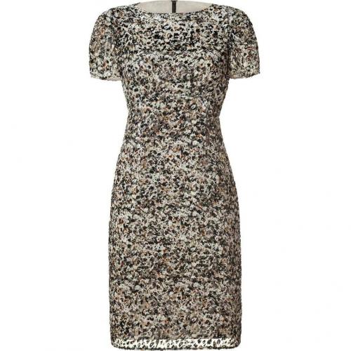LAgence Earth/Granite Burn-Out Velvet Print Dress