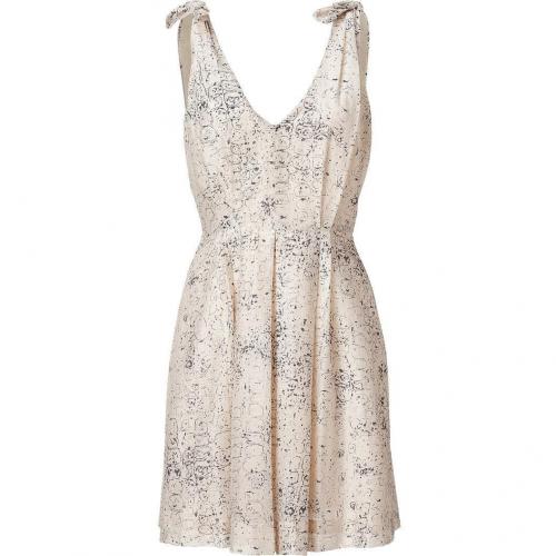 LAgence Ivory/Navy Shoulder Tie Dress