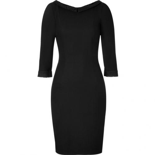 LWren Scott Black Lace Trim Sheath Dress