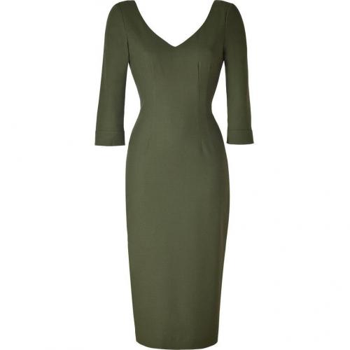 LWren Scott Olive Khaki Deep V-Neck Dress