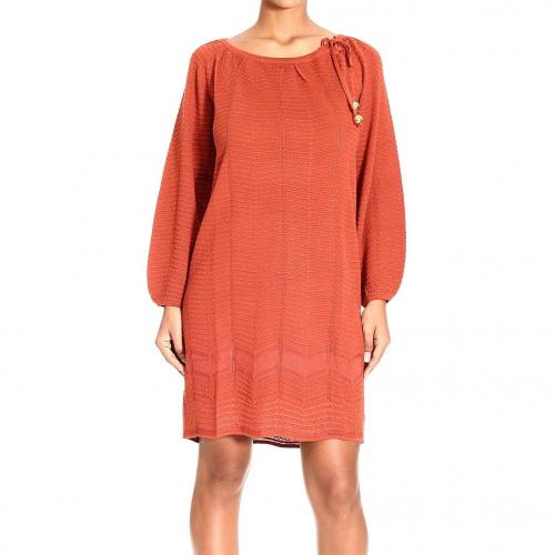 M Missoni Long sleeve bow tunic dress