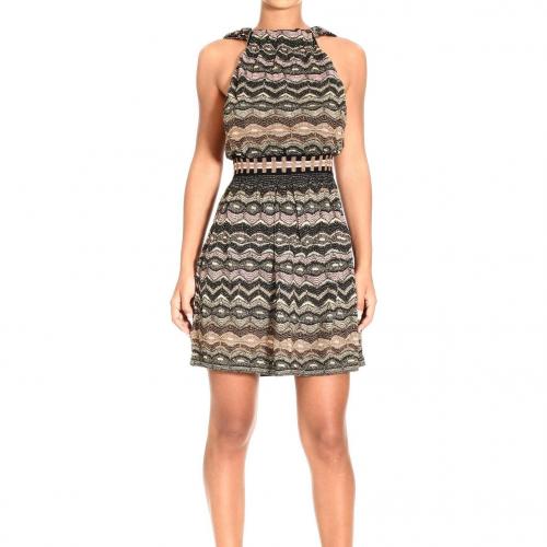 M Missoni Sleeveless v neckline behind lurex waves dress