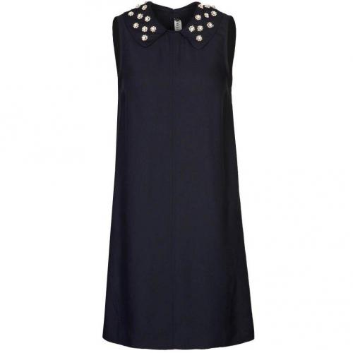 Mademoiselle Tara Crepe Fluide Jewel Etuikleid blue nuit 