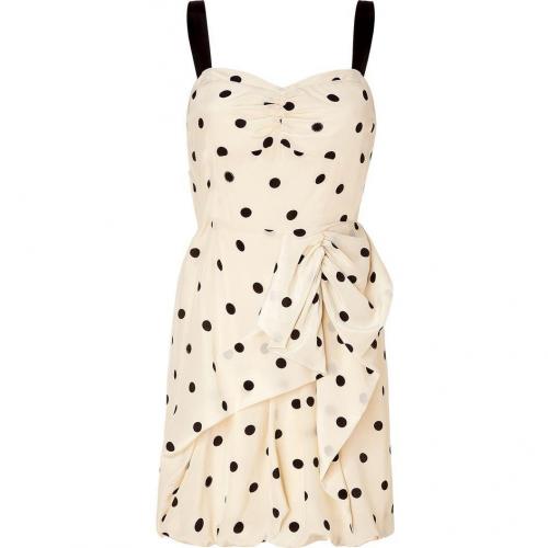 Marc by Marc Jacobs Cream Polka Dot Silk Dress