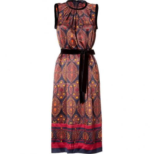 Marc by Marc Jacobs Dark Brown/Multicolor Wonderland-Print Silk Dress