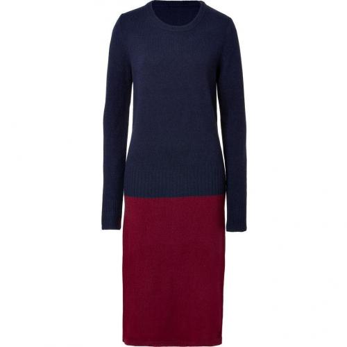 Marc by Marc Jacobs New Prussian Blue/Wine Merino-Cashmere Ariana Sweater Dress