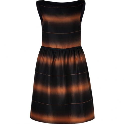 Marc by Marc Jacobs Nutmeg Brown-Multi Striped Cotton-Silk Lida Dress