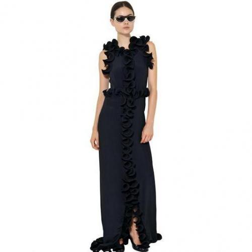 Marni Berüschtes Techno Seiden Krepp De Chine Kleid