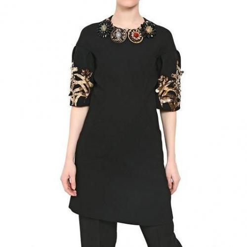 Marni Besticktes Woll Crepe Kleid