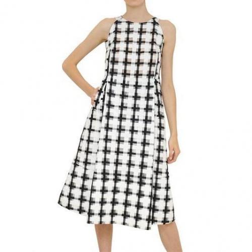 Marni Geometrisches Jacquard Baumwollen Organza Kleid