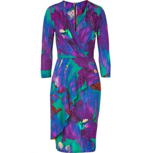 Matthew Williamson Jade/Amethyst Printed Frill Day Dress