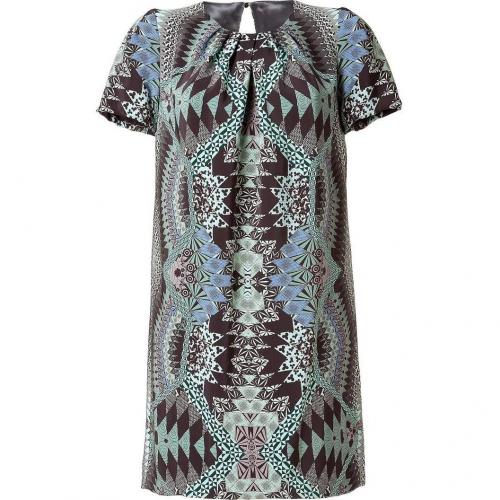 Matthew Williamson Jade/Black Printed Silk Dress