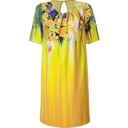 Matthew Williamson Mustard Printed Silk Dress