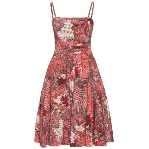 McQ Alexander McQueen ärmelloses Seidenkleid Mit Spitzen-Print Rotbraun