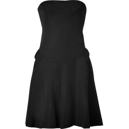 McQ Alexander McQueen Black Twill Bustier Origami Dress