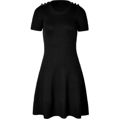 McQ Alexander McQueen Black Virgin Wool Knit Dress