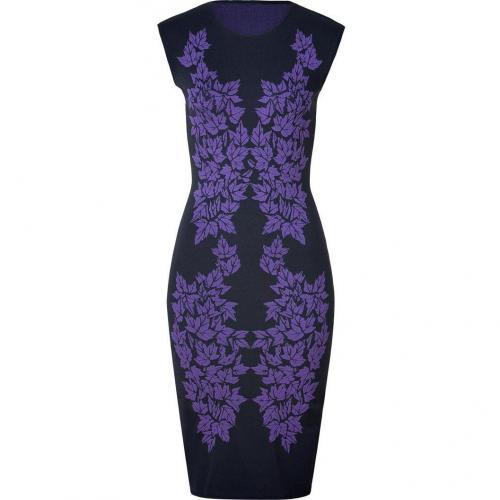 McQ Alexander McQueen Iris/Black Leaf Knit Dress