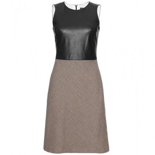 McQ Alexander McQueen Kleid Mit Ledertop Und Hahnentrittmuster