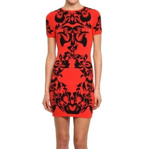 McQ Alexander McQueen Kurzärmliges Kleid Aus Jacquard-Maschenware