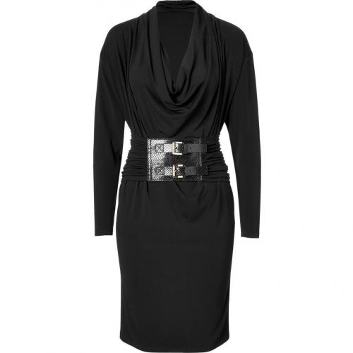 Michael Kors Black Belted Cowl Neck Dress
