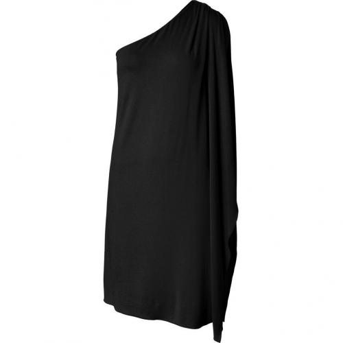Michael Kors Black One Shoulder Flutter Sleeve Dress