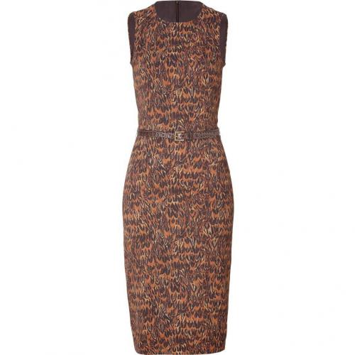 Michael Kors Brown Belted Sheath Dress