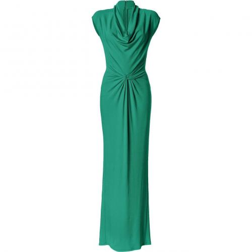 Michael Kors Emerald Twisted Front Cowl Neck Gown