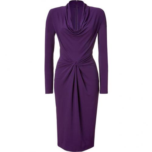 Michael Kors Purple Draped Cowl Neck Dress