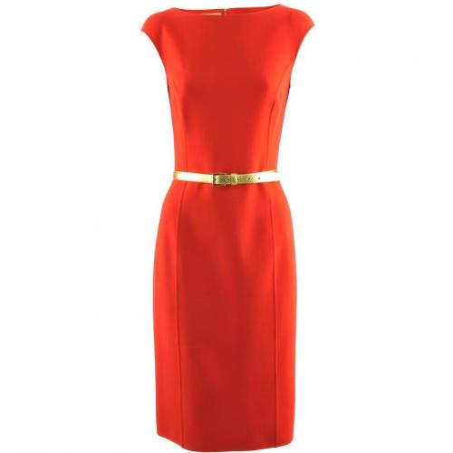 Michael Kors Red Gold Belted Dress