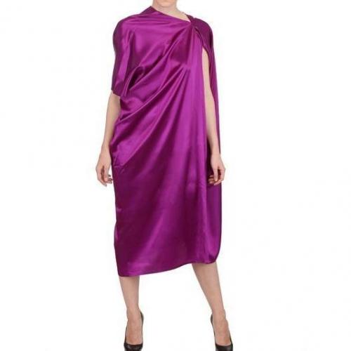 Michael Sontag Drapiertes Seiden Satin Kleid