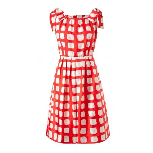 Milly Layla Pleated Dress Rot