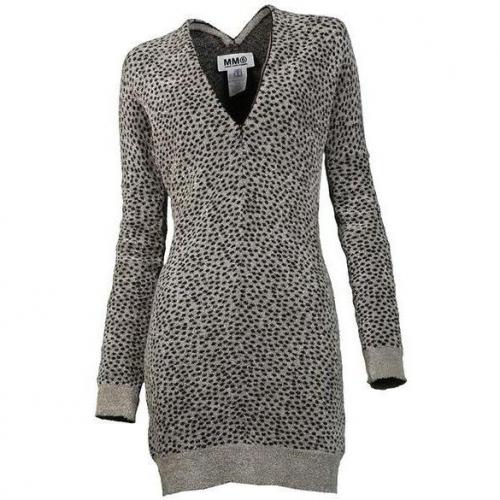 Mm6 Kleid mit Gepardenmuster grau