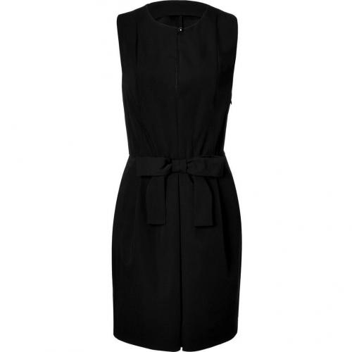 Moschino C&C Black Wool Dress with Bow Sash