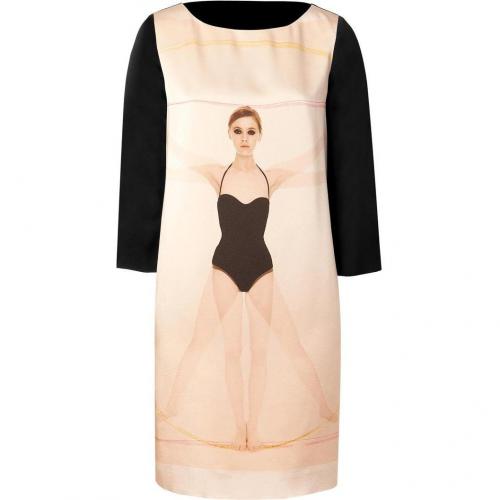 Moschino C&C Nude/Black Modern Da Vinci Print Dress