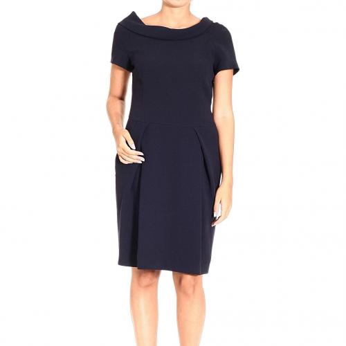 Moschino Short sleeve shawl collar cross crepe dress