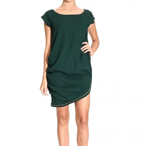 Moschino Sleeveless wool crepes bottom zip detail dress