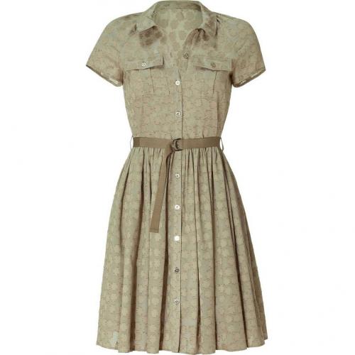 Mulberry Summer Khaki Clover Jacquard Dress