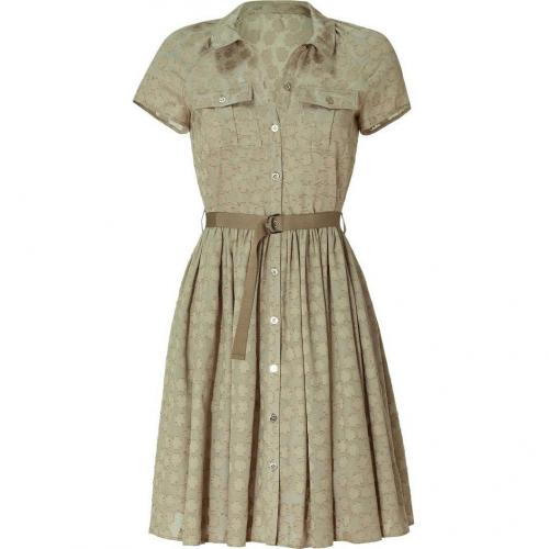 Mulberry Summer Khaki Clover Jacquard Dress