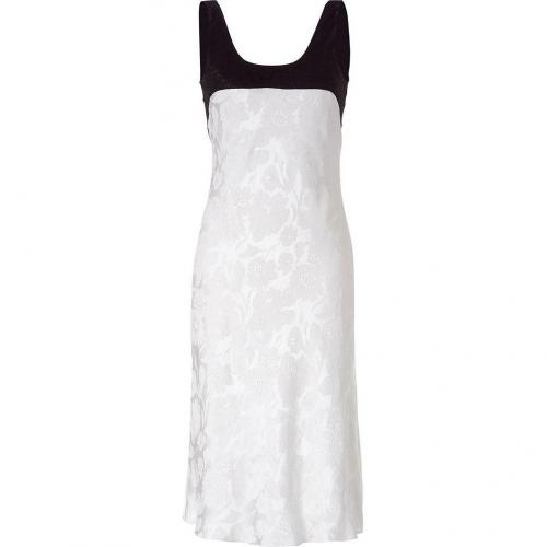 Narciso Rodriguez Tow-Tone Floral Textured Silk Dress