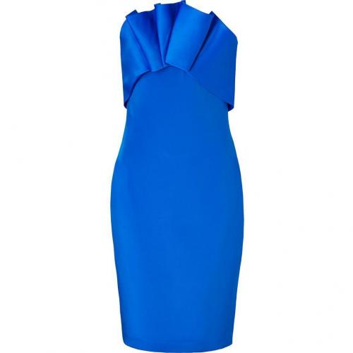 Notte by Marchesa Cobalt Silk-Crepe Embellished Strapless Dress