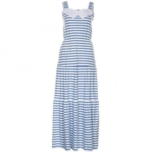 Oui Maxikleid white blue 