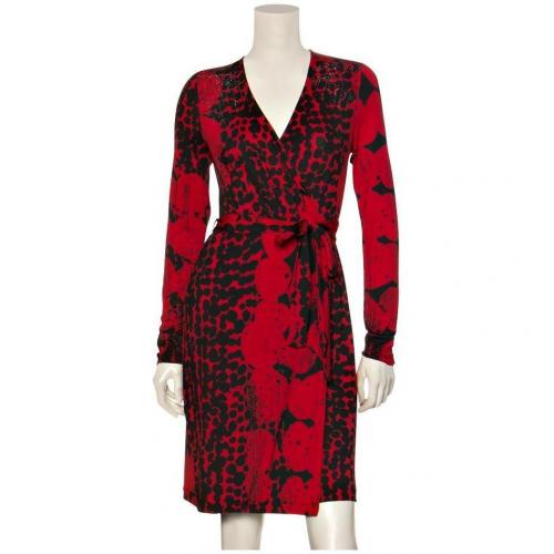 Oui Wickel-Jerseykleid Schwarz