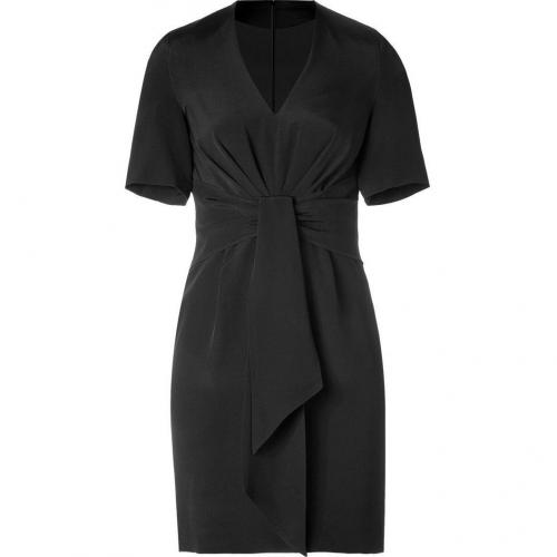 Paul & Joe Black Draped Front Silk Dress