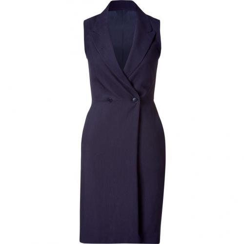 Paul Smith Navy Sleeveless Wool Blend Dress