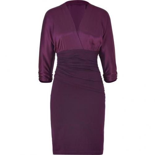 Paule Ka Aubergine Draped Combo Dress