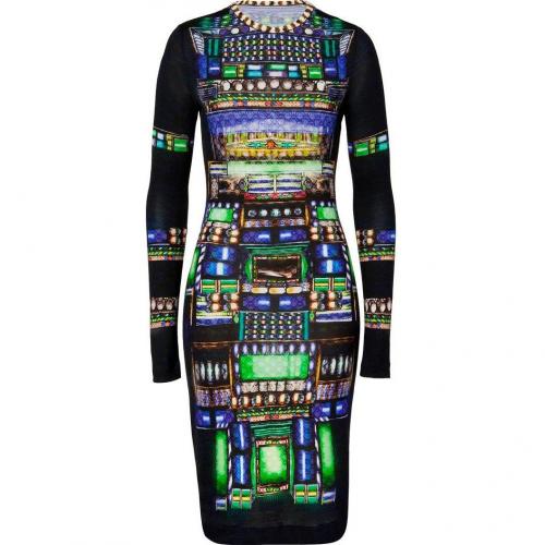 Peter Pilotto Black-Multi Wool Jersey Dress