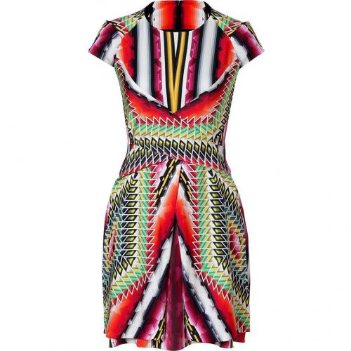 Peter Pilotto Damask Red Multi Printed Silk Dress