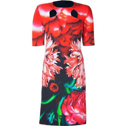 Peter Pilotto Red Carnation Floral Cut-Out Dress