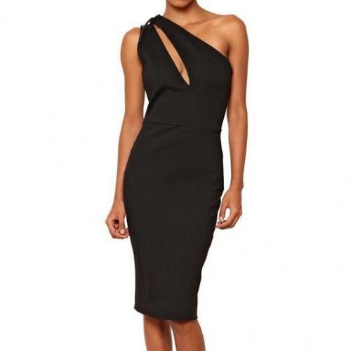 Pierre Balmain Asymmetrisches Stretch Punto Milano Kleid