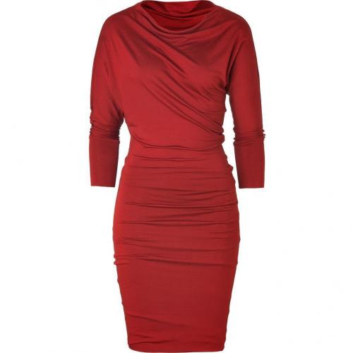 Plein Sud Brick Red Asymmetrical Draped Dress